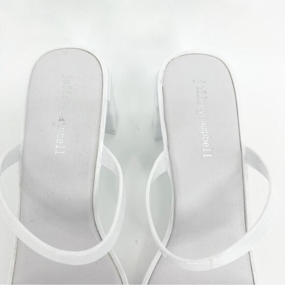 Jeffrey Campbell Jamm-3 Jelly Strappy Sandals 9 White - Picture 8 of 8